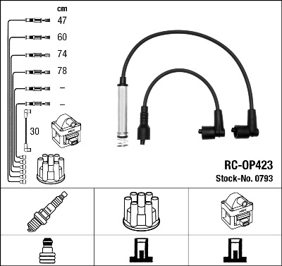 NGK 0793 Kit cavi accensione-Kit cavi accensione-Ricambi Euro