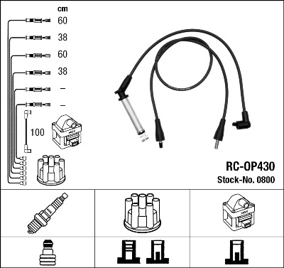 NGK 0800 Kit cavi accensione