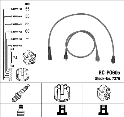 NGK 7376 Kit cavi accensione