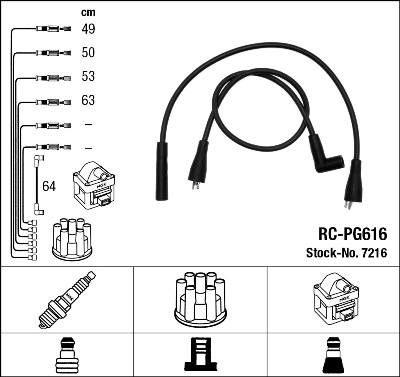 NGK 7216 Kit cavi accensione