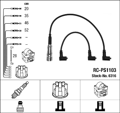 NGK 6316 Kit cavi accensione