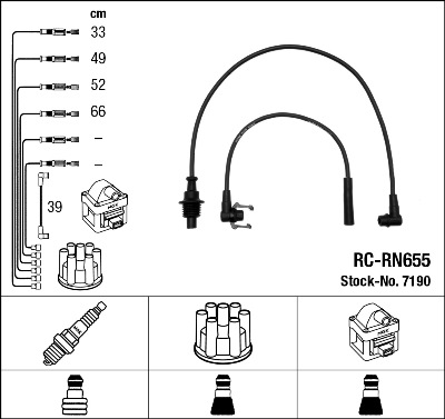 NGK 7190 Kit cavi accensione-Kit cavi accensione-Ricambi Euro