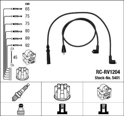 NGK 5401 Kit cavi accensione