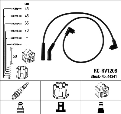 NGK 44241 Kit cavi accensione-Kit cavi accensione-Ricambi Euro