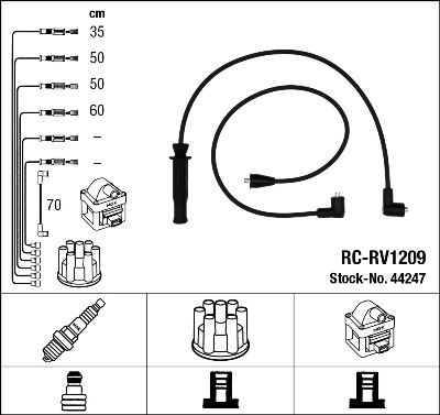 NGK 44247 Kit cavi accensione