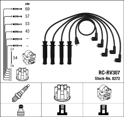 NGK 8272 Kit cavi accensione