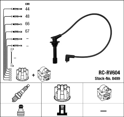 NGK 8499 Kit cavi accensione-Kit cavi accensione-Ricambi Euro