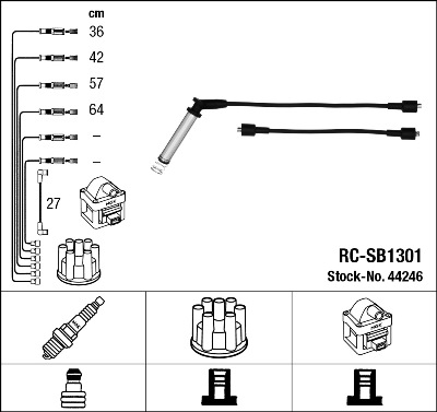 NGK 44246 Kit cavi accensione