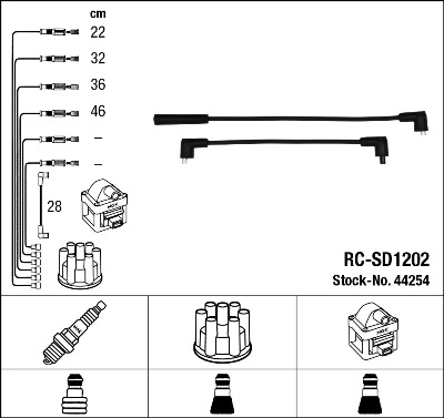 NGK 44254 Kit cavi accensione