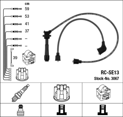 NGK 3067 Kit cavi accensione-Kit cavi accensione-Ricambi Euro