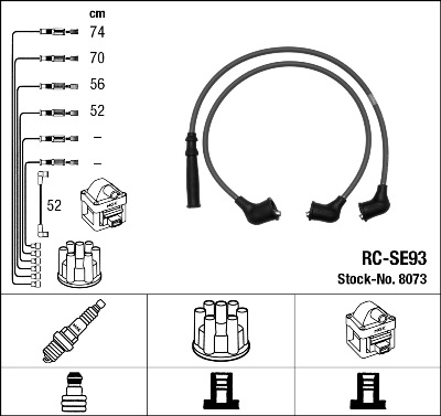 NGK 8073 Kit cavi accensione-Kit cavi accensione-Ricambi Euro