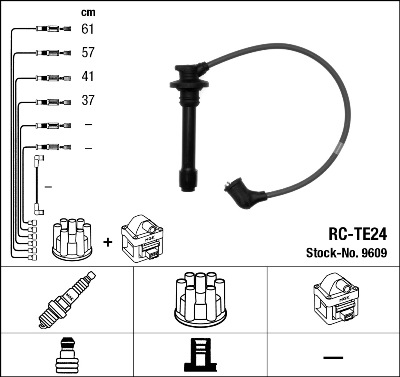 NGK 9609 Kit cavi accensione-Kit cavi accensione-Ricambi Euro