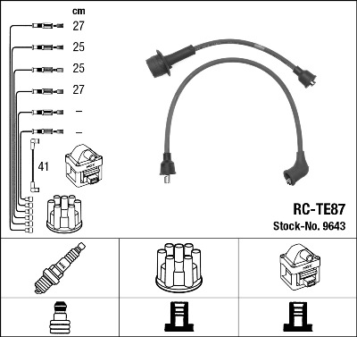 NGK 9643 Kit cavi accensione-Kit cavi accensione-Ricambi Euro