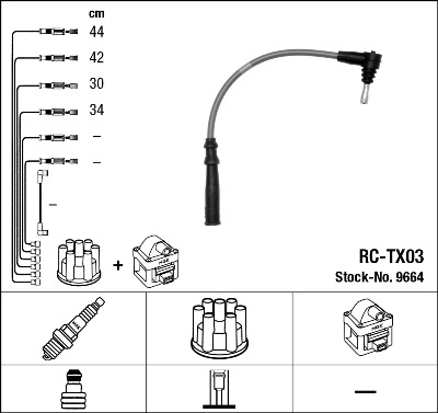 NGK 9664 Kit cavi accensione-Kit cavi accensione-Ricambi Euro