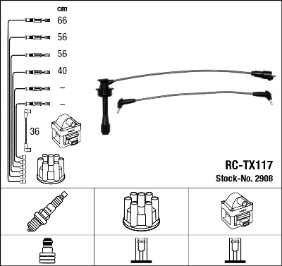 NGK 2908 Kit cavi accensione