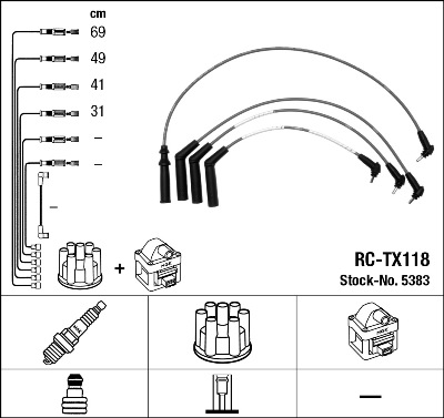 NGK 5383 Kit cavi accensione