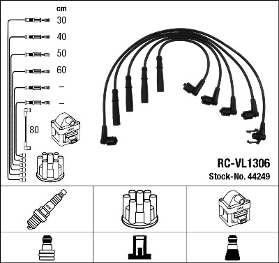 NGK 44249 Kit cavi accensione