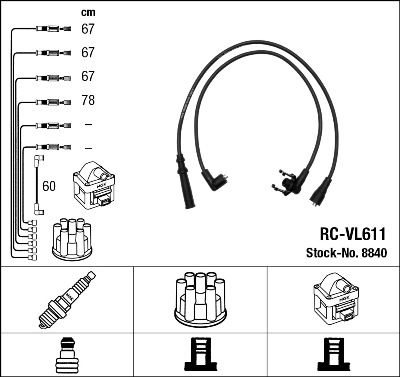 NGK 8840 Kit cavi accensione