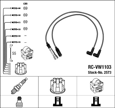 NGK 2573 Kit cavi accensione