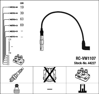 NGK 44227 Kit cavi accensione-Kit cavi accensione-Ricambi Euro