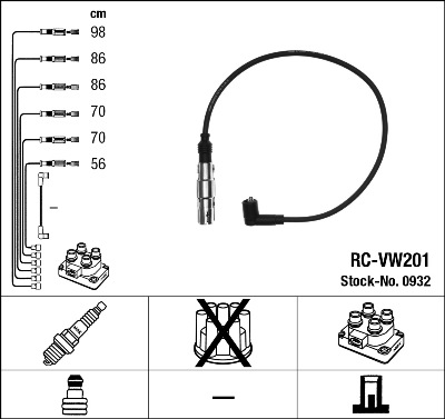 NGK 0932 Kit cavi accensione