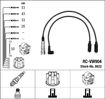 NGK 8622 Kit cavi accensione