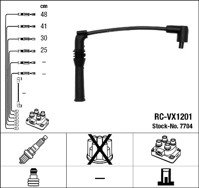 NGK 7704 Kit cavi accensione