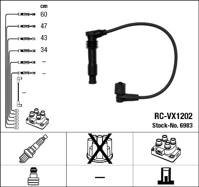 NGK 6983 Kit cavi accensione-Kit cavi accensione-Ricambi Euro