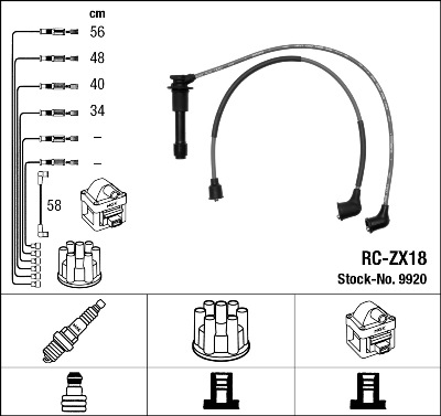 NGK 9920 Kit cavi accensione-Kit cavi accensione-Ricambi Euro