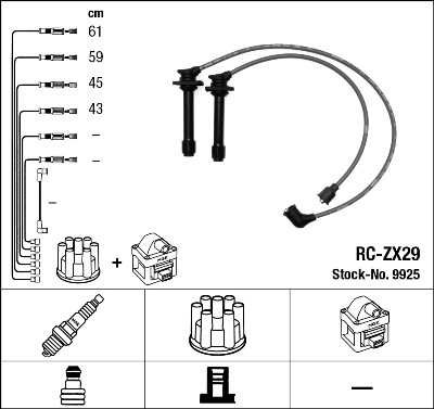 NGK 9925 Kit cavi accensione-Kit cavi accensione-Ricambi Euro