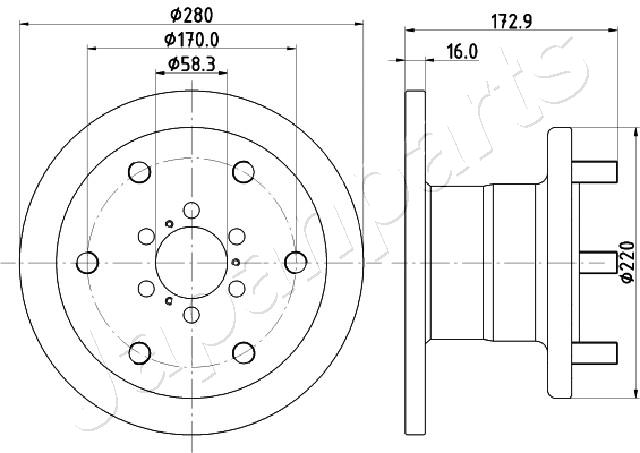 JAPANPARTS DI-0255 Brake Disc