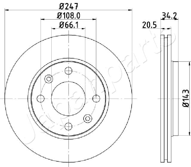 JAPANPARTS DI-0628 Brake Disc