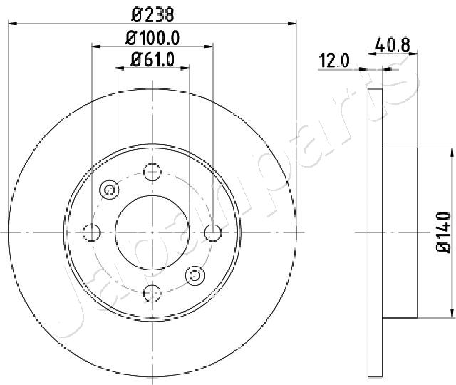 JAPANPARTS DI-0714 Brake Disc