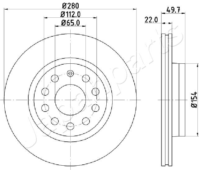 JAPANPARTS DI-0934 Brake Disc