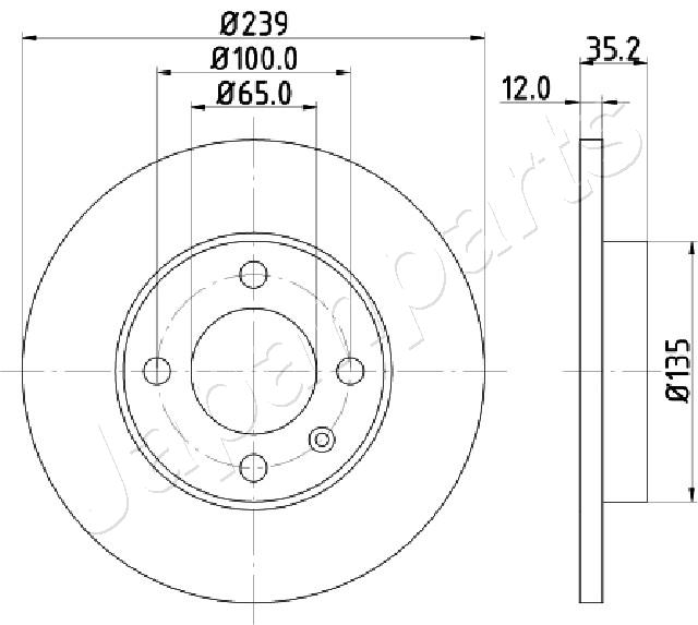 JAPANPARTS DI-0938 Brake Disc