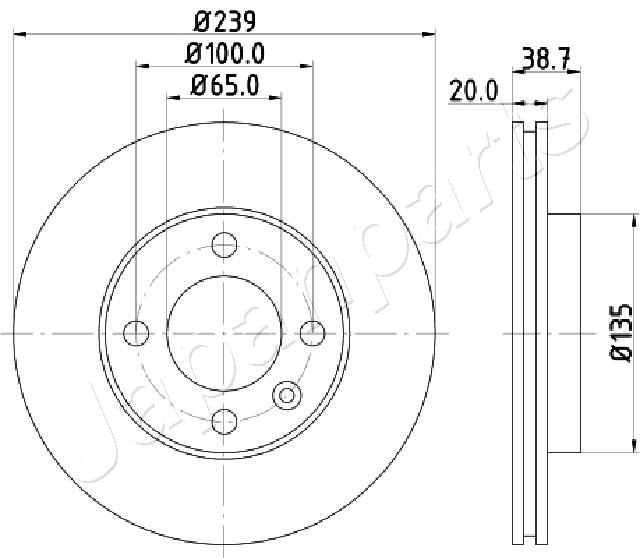 JAPANPARTS DI-0939 Brake Disc