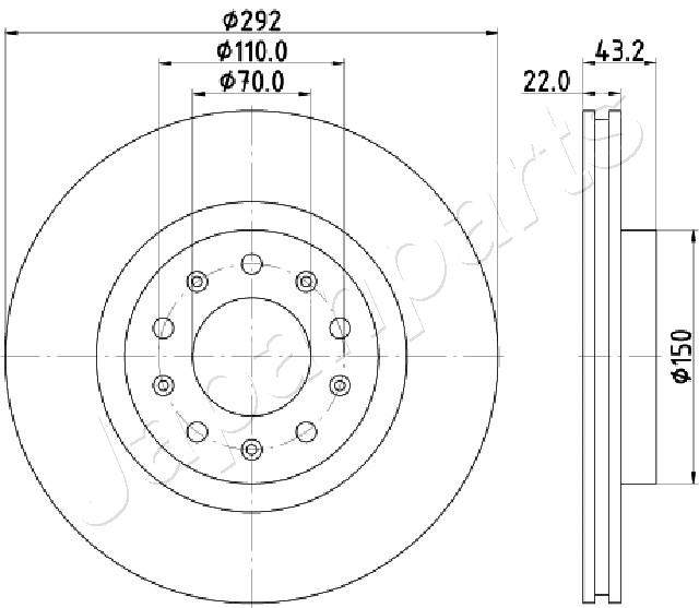 JAPANPARTS DP-0205 Brake Disc