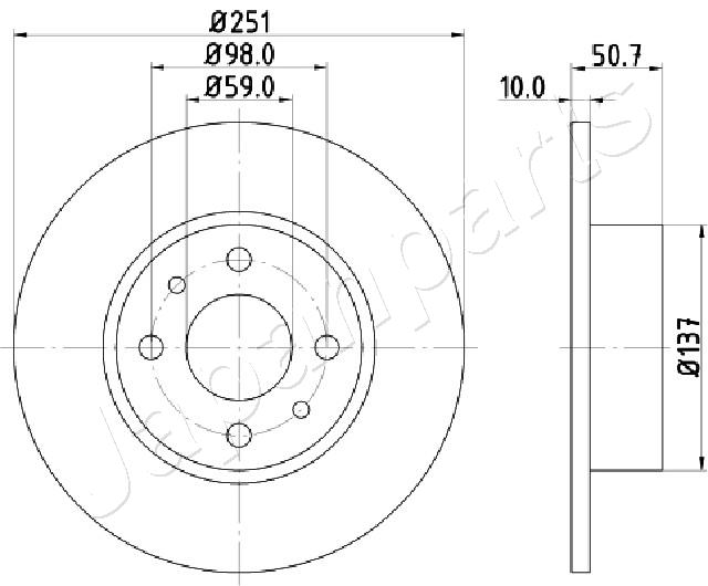 JAPANPARTS DP-0206 Brake Disc