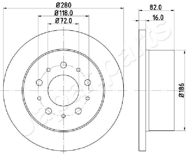 JAPANPARTS DP-0216 Brake Disc