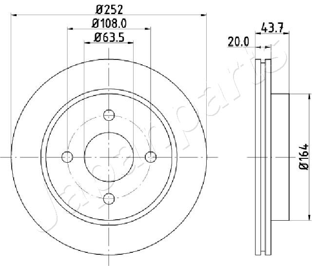 JAPANPARTS DP-0308 Brake Disc