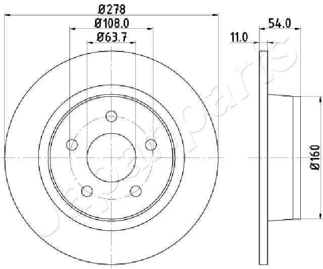 JAPANPARTS DP-0311 Brake Disc