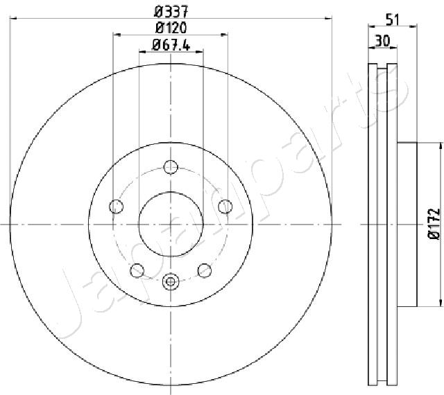 JAPANPARTS DP-0323 Brake Disc