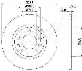 JAPANPARTS DP-0408 Brake Disc