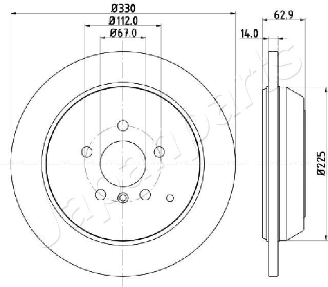 JAPANPARTS DP-0524 Brake Disc