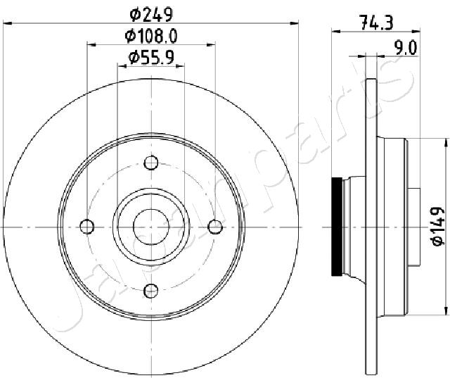 JAPANPARTS DP-0607 Brake Disc