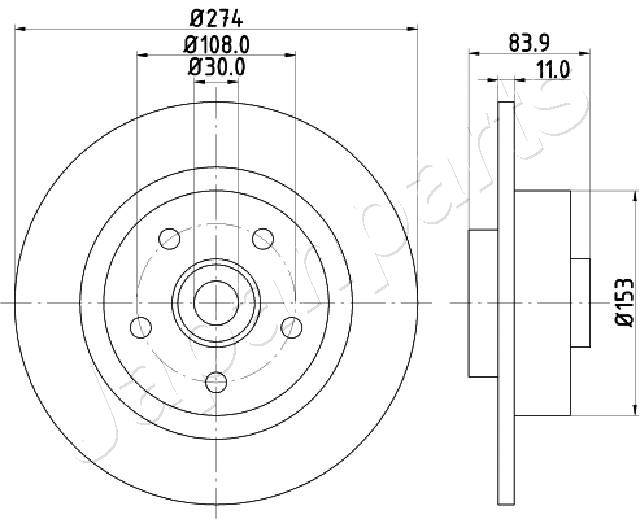 JAPANPARTS DP-0704 Brake Disc