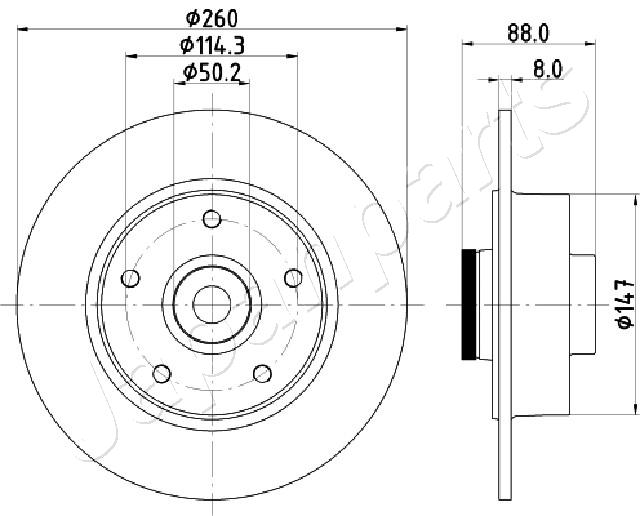 JAPANPARTS DP-0713 Brake Disc