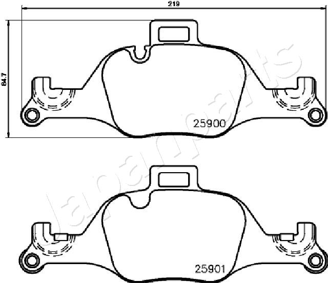 JAPANPARTS PA-0128AF fékbetétkészlet, tárcsafék BMW