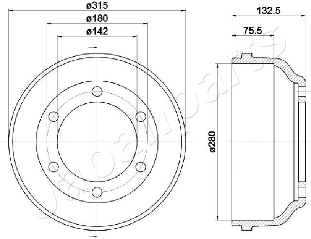 JAPANPARTS TA-0318 Brake Drum