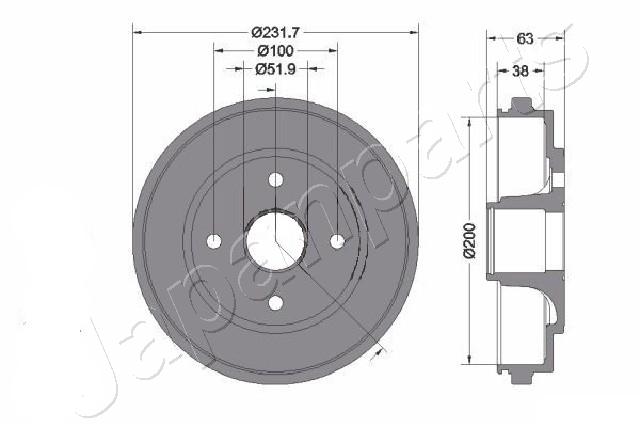 JAPANPARTS TA-0401 Brake Drum